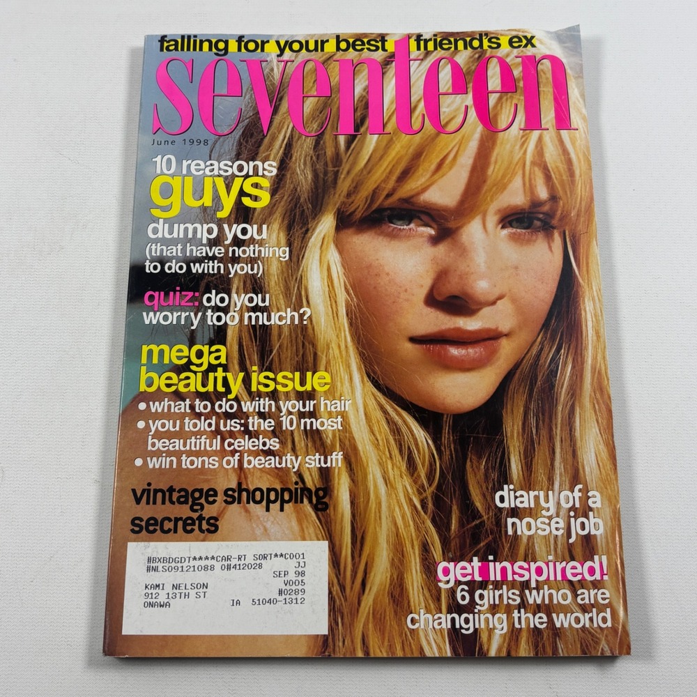 Seventeen Magazine June 1998 Vintage Mega Beauty Issue 90s Fashion Lifestyle
